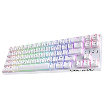 Imagem de LTC Teclado mecânico NB681 Nimbleback 65% com fio, retroiluminado RGB ultracompacto de 68 teclas com interruptor de troca a quente e teclas de seta/controle autônomas (interruptor marrom hot