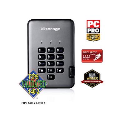 Imagem de iStorage Disco Ashur PRO2 SSD 128 GB Unidade de estado sólido segura - Certificação FIPS Nível 3 - Proteção por senha, resistente à poeira e água, criptografia de hardware de grau militar IS-DAP2-256-SSD-128-C-X