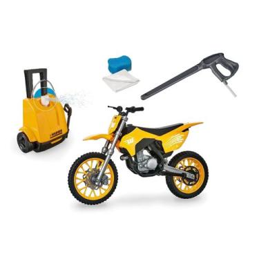 Imagem de Moto Cross Garage Wash Com Lavadora E Acessórios - Usual Brinquedos, A