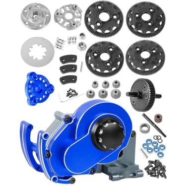 Imagem de RCarmubWow RC Transmission Complete Upgrades Part for 1/10 Slash 2WD(VXL),Rustler 2WD(VXL),Stampede 2WD(VXL),Bandit 2WD(VXL),Alloy Aluminum Gearbox,Replace #3695,Navy Blue &Titanium