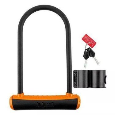 Imagem de Cadeado Trava U-lock Onguard 8152 Chave Bike Moto Cores Neon, Laranja