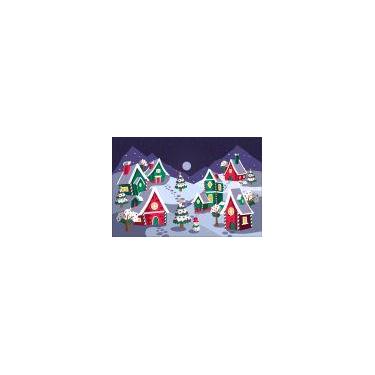 Imagem de Painel de Lona Natal Vila do Papai Noel Neve - Fabrika de Festa, 300x2