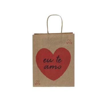 Imagem de Sacola Kraft Dia Das Maes Love Amor 17,5x8,5x21,5cm C/ 30 Un - DB, Kra