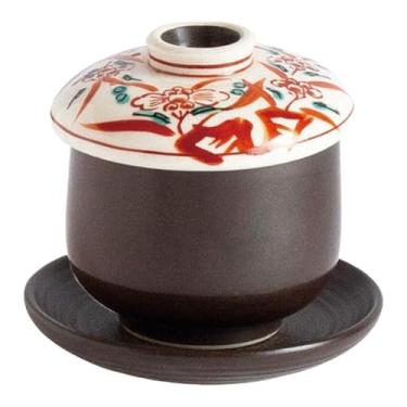 Imagem de IPPINKA Copo Chawanmushi japonês com tampa e pires, Seto-mono, feito no Japão