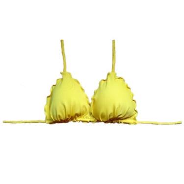 Imagem de Biquíni frufru avulso com bojo liso - DE UMA MARIA PARA OUTRA, Amarelo