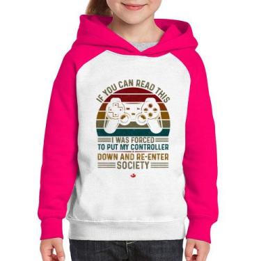 Imagem de Moletom Infantil Forced to reenter society - Foca na Moda, Branco, Ros