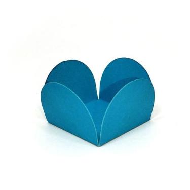 Imagem de Forminhas para Doces 4 Pétalas Azul Turquesa  - 50 unidades - FunFesta