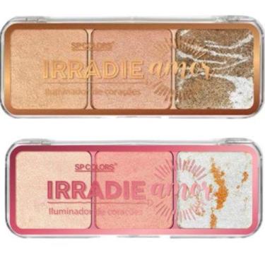 Imagem de Kit 2 Paletas De Iluminador SP Colors Irradie Amor (3 Cores em cada) S