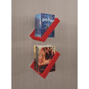 Imagem de Prateleira Porta Livros Suporte Estante Nicho Decorativo 2 Peças Pared