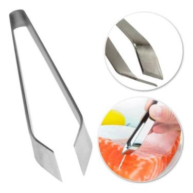 Imagem de Pinça Limpar E Tirar Espinhas Peixes  Japonesa Clink, Prateado