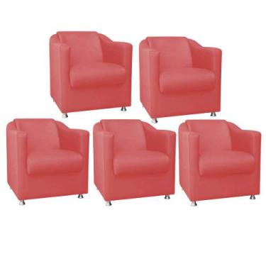 Imagem de Kit 05 Poltrona Cadeira Decorativa Tilla   Para Sala de Estar Recepção