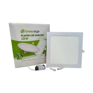 Imagem de Plafon Led Embutir 18w Branco Frio Quadrado Bivolt - GREENAGE