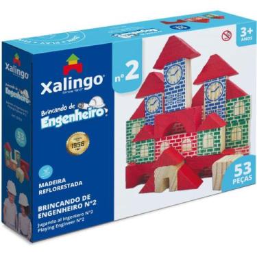 Imagem de Brinquedo para Montar Brincando de ENGENHEIRO2 53 Peças - Xalingo