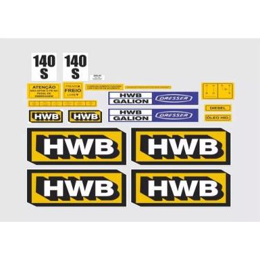 Imagem de Kit Adesivos Hwb 140s Para Moto Niveladora - SPTS