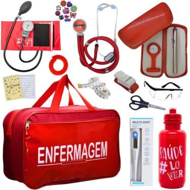 Imagem de Kit Bolsa Cores Aparelho Pressao Esfigmomanometro Enfermagem Pa Med - 