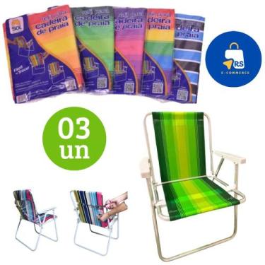 Imagem de Kit 03 un Capa Refil para Cadeira de Praia forro Lona Estampada Fácil 