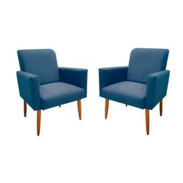 Imagem de Kit 2 Poltrona Decorativa Malibu Sala Suede Royal - Maitê Moda Casa