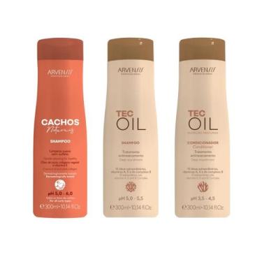 Imagem de Kit Arvensis Shampoo Cachos + Shampoo Condicionador Tec Oil