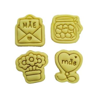 Imagem de Kit 4 Cortador Biscoito Dia das Mães Carta Flor Balão - DOCE IMPRESSO,