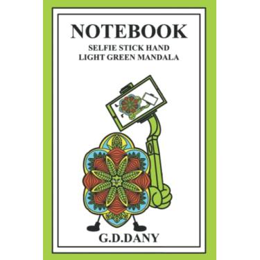 Imagem de NOTEBOOK SELFIE STICK HAND LIGHT GREEN MANDALA