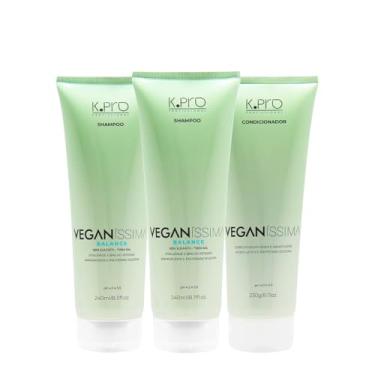 Imagem de Kit K.Pro Veganíssima Balance Shampoo Extra e Condicionador Cabelos Ressecados (3 produtos)