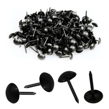 Imagem de bociloy 200 peças de tachas de estofamento de 2/7 polegadas alfinetes de pregos de móveis, tachas decorativas de móveis de 7 × 13 mm, pino de polegar de cabeça redonda para móveis estofados, placa de