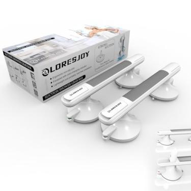 Imagem de LORESJOY Alça de chuveiro de banheiro, pacote com 2 barras de apoio de 30,48 cm para segurança do banheiro com ventosa de fixação forte, alça de banho com alerta de travamento, fácil de instalar, deficientes, assistência de idosos