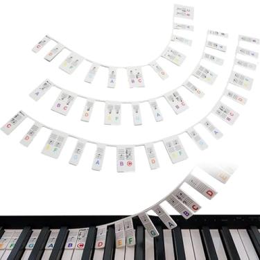 Imagem de Guia de notas de piano para iniciantes – Adesivos de piano tamanho completo de 88 teclas, etiquetas de teclado removíveis para facilitar o aprendizado
