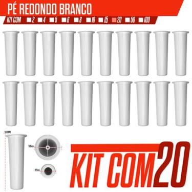 Imagem de Kit 20 Pés para Cozinha itatiaia original Com altura de 14cm Branco - 