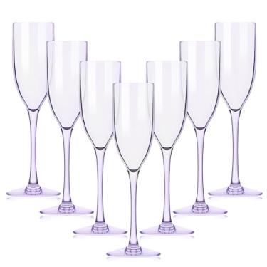 Imagem de Lueumxc Taças de champanhe acrílicas de 16 unidades, taças inquebráveis de 142 g, taças reutilizáveis de champanhe - Modernas e ideais para casa, vida diária, casamento, brindes, bebidas, artigos de