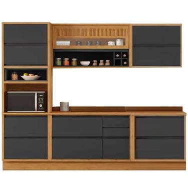 Imagem de Cozinha Completa Lisboa 5 Peças 8 Portas 6 Gavetas Itatiaia Cor Grafite