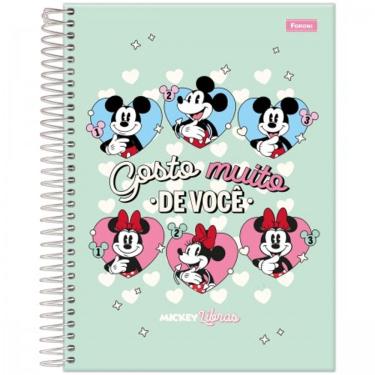 Imagem de Caderno Espiral Capa Dura Colegial 10 Matérias Mickey  160 Folhas Foroni 1423