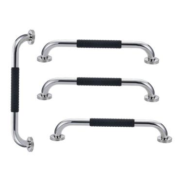 Imagem de Barra de Apoio Inox 60cm Kit 4 unidades Suporte Antiderrapante Idoso Criança Gestante Banheiro Box Segurança Proteçao Acessibilidade