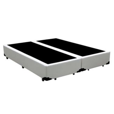 Imagem de Base Cama Box Queen Size Branco Bipartido 158X198X40