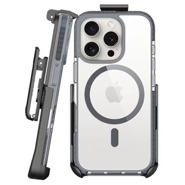 Imagem de BELTRON Capa de cinto para iPhone 16 Pro Max, capa protetora transparente fina e combo de clipe de cinto giratório (compatível com MagSafe)