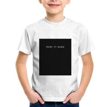 Imagem de Camiseta Infantil Paint it Black - Foca na Moda, Branco, 10