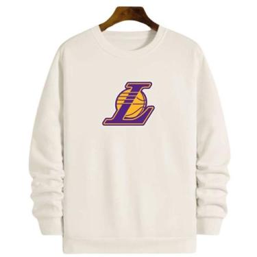 Imagem de Blusa Moletom Gola Basquete LA Los Angeles Laker Basketball - Loja Whi