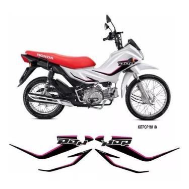 Imagem de Adesivos Protetor Faixas Laterais Honda Pop 110i 2020 Kit 04 - Resitan