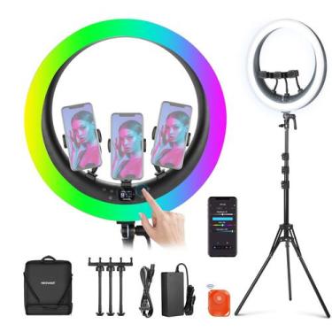 Imagem de Luz de Anel LED Neewer RP19C 19cm RGB 42W - com Suporte e 3 Suportes