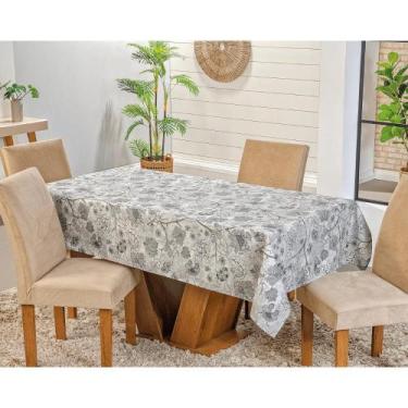Imagem de Toalha de Mesa 4 Lugares Impermeável Estilo Cinza Valle Enxovais, Quad