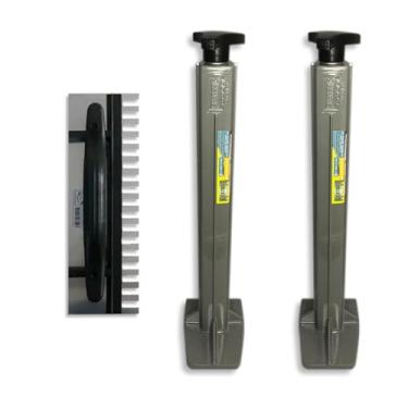 Imagem de Desempenadeira Para Assentamento Argamassa De Piso 35cm Dentada de Aço Regulável Timoteo C/2 Suportes Para Régua Flextools - Original