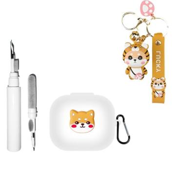 Imagem de [4 em 1] Capa de silicone SKPY compatível com Beats Powerbeats Pro 2 com pingente e chaveiro, capa protetora à prova de choque para homens e mulheres