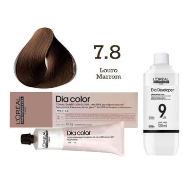Imagem de Tonalizante Dia Color 7.8 Louro Marrom + Emulsão Reveladora 9v  L'Oréa