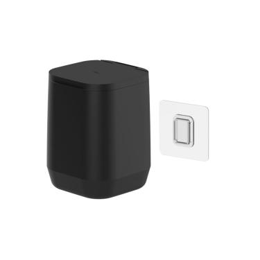 Imagem de Lixeira de Piso/Parede Aura Preta 6L - Ou