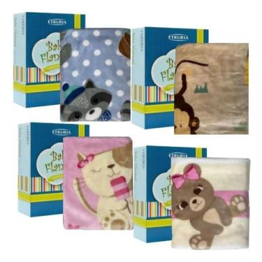 Imagem de Cobertor Manta Infantil Bebe Flannel Toque De Seda - Menino - Etruria 