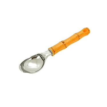 Imagem de Mimo Style Colher Para Sorvete Bambu Asper - Pegador Produzido Inteiramente em Inox Com Formato Arredondado e Cabo Plástico; Excelente Durabilidade, Belo Design; Útil e Versátil Para Diversas Receitas