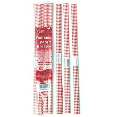 Imagem de Plástico Para Encapar 2M 45Cm Xadrez Vermelho Pacote Com 05-68132