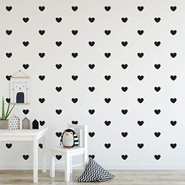 Imagem de Adesivo de Parede Corações Pretos 55un Cobrem 5m²