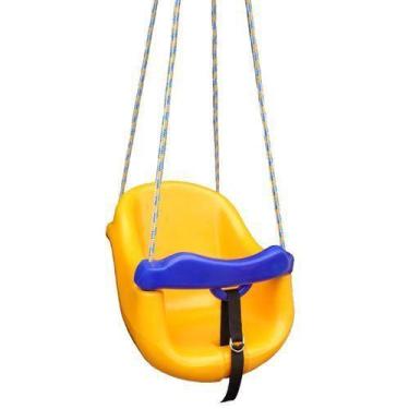 Imagem de Kit Balanço Bebê Amarelo + Gangorra Cavalinho Vermelho + 8 Tatames 50x