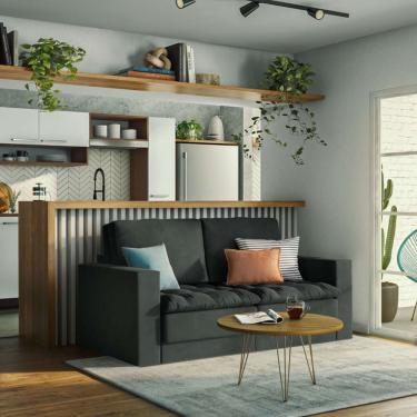 Imagem de Sofá 3 Lugares Retrátil Lancy Suede Grafite 180 cm